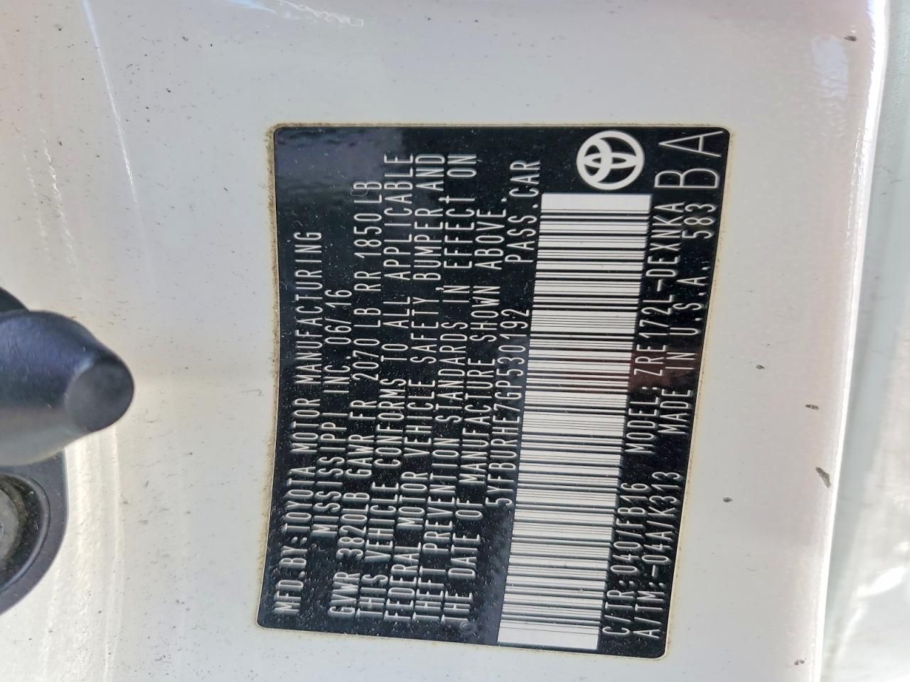 2016 Toyota Corolla l