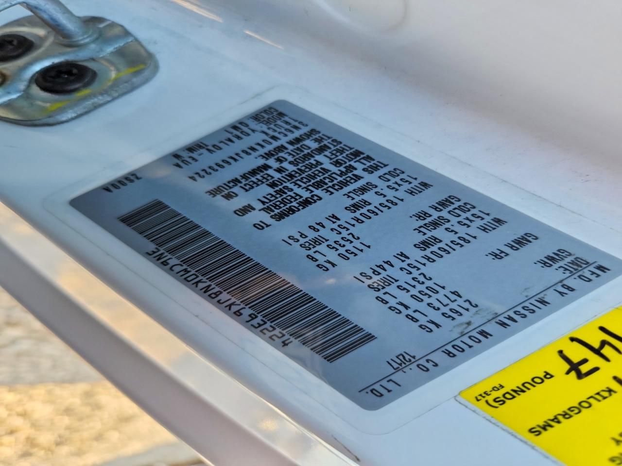 2018 Nissan NV200 Utility / Service Van