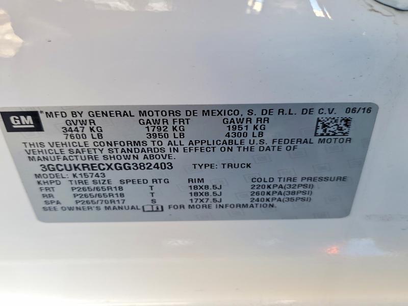 2016 Chevrolet Silverado K1500 lt