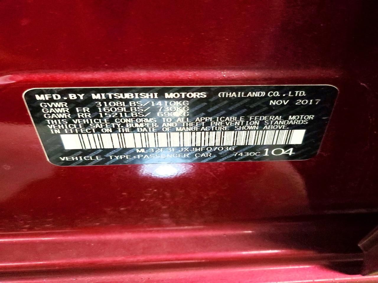 2018 Mitsubishi Mirage G4 es