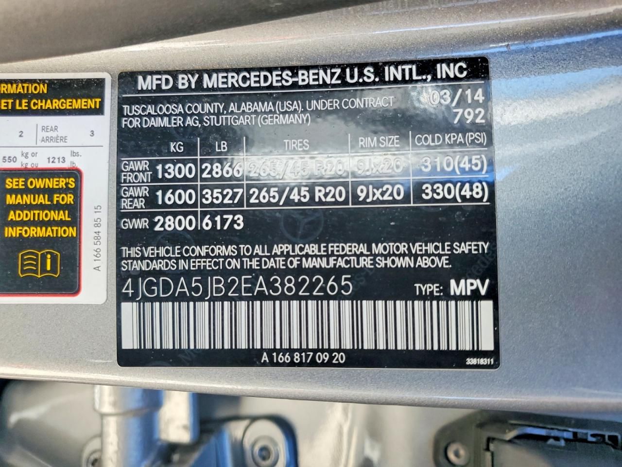 2014 Mercedes-Benz Ml 350