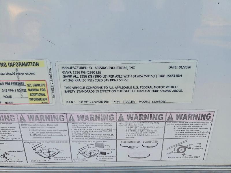 2020 Arising Industries, Inc 2020 Arising INDUSTRIES, Enclosed Trailer 12'