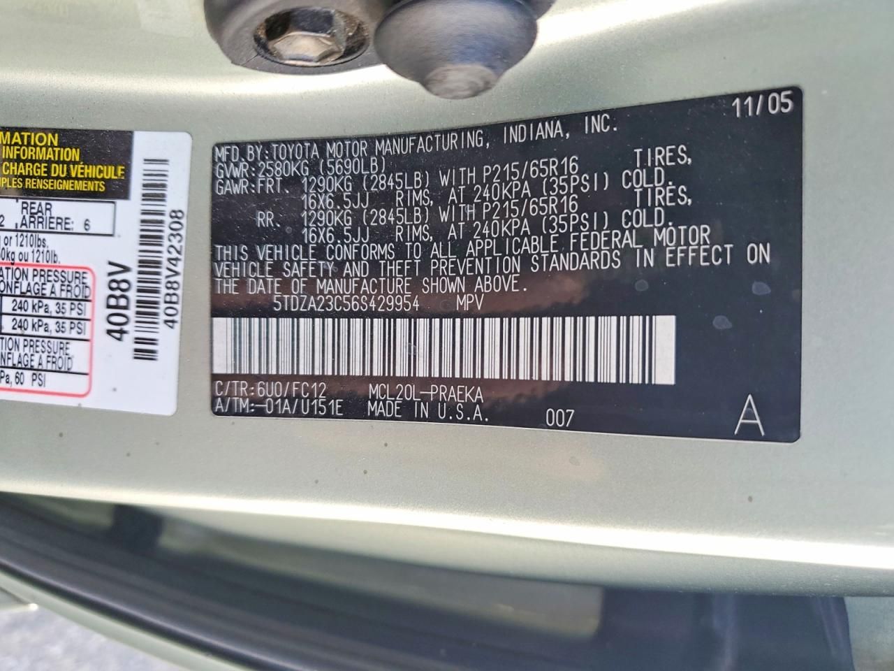 2006 Toyota Sienna ce