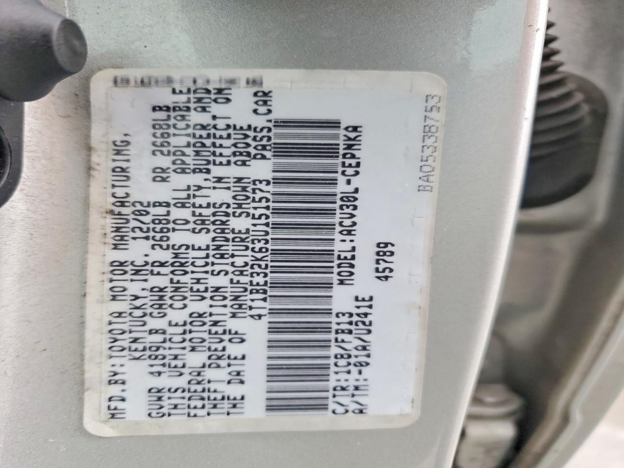 2003 Toyota Camry le