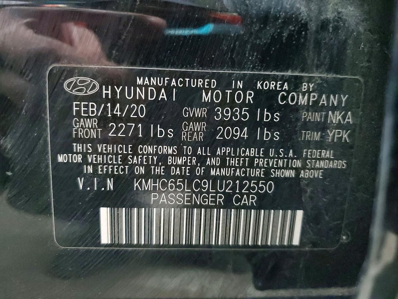 2020 Hyundai Ioniq Blue