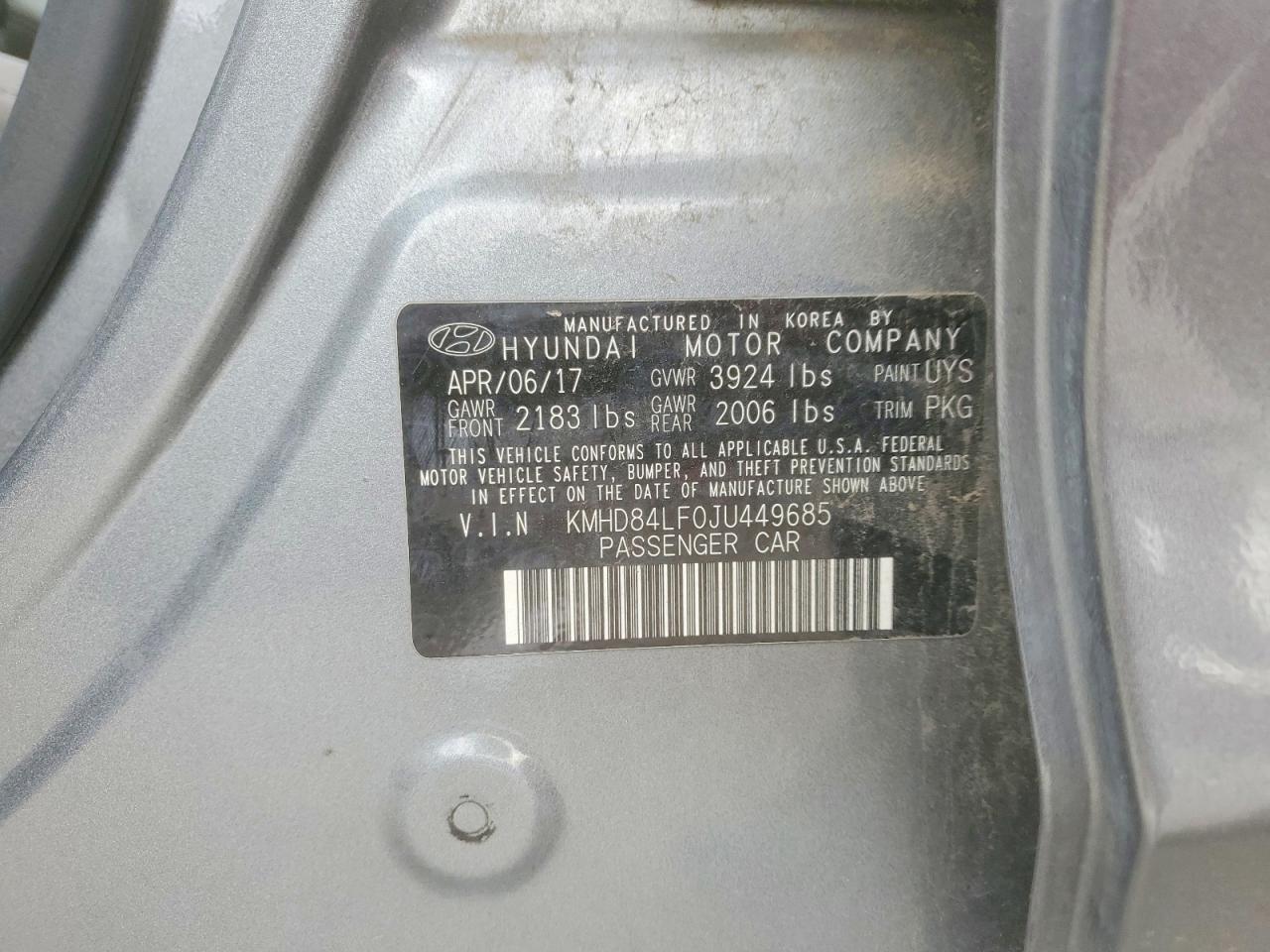 2018 Hyundai Elantra sel