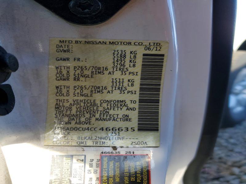 2012 Nissan Frontier sv