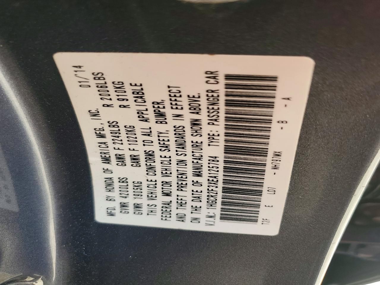 2014 Honda Accord lx