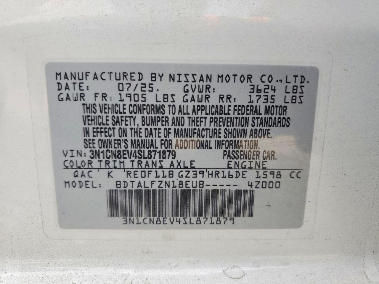 2025 Nissan Versa sv