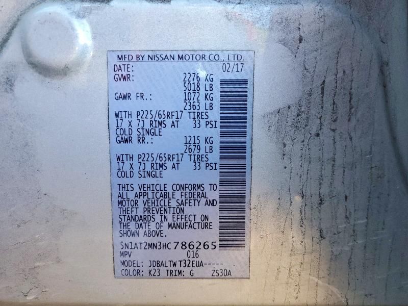 2017 Nissan Rogue sv