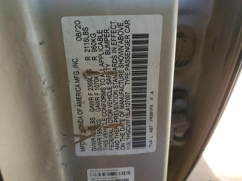 2020 Honda Accord lx