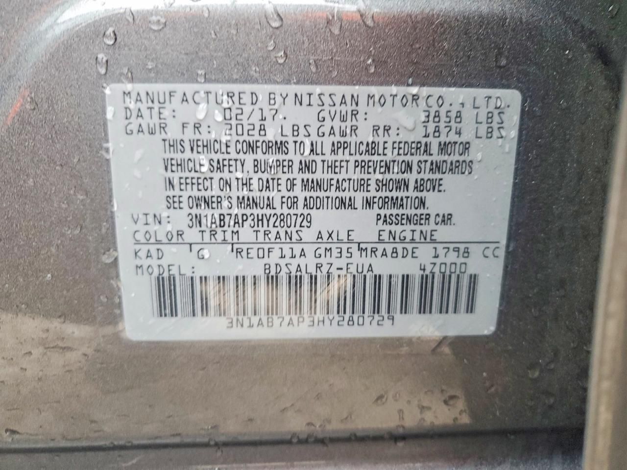 2017 Nissan Sentra s