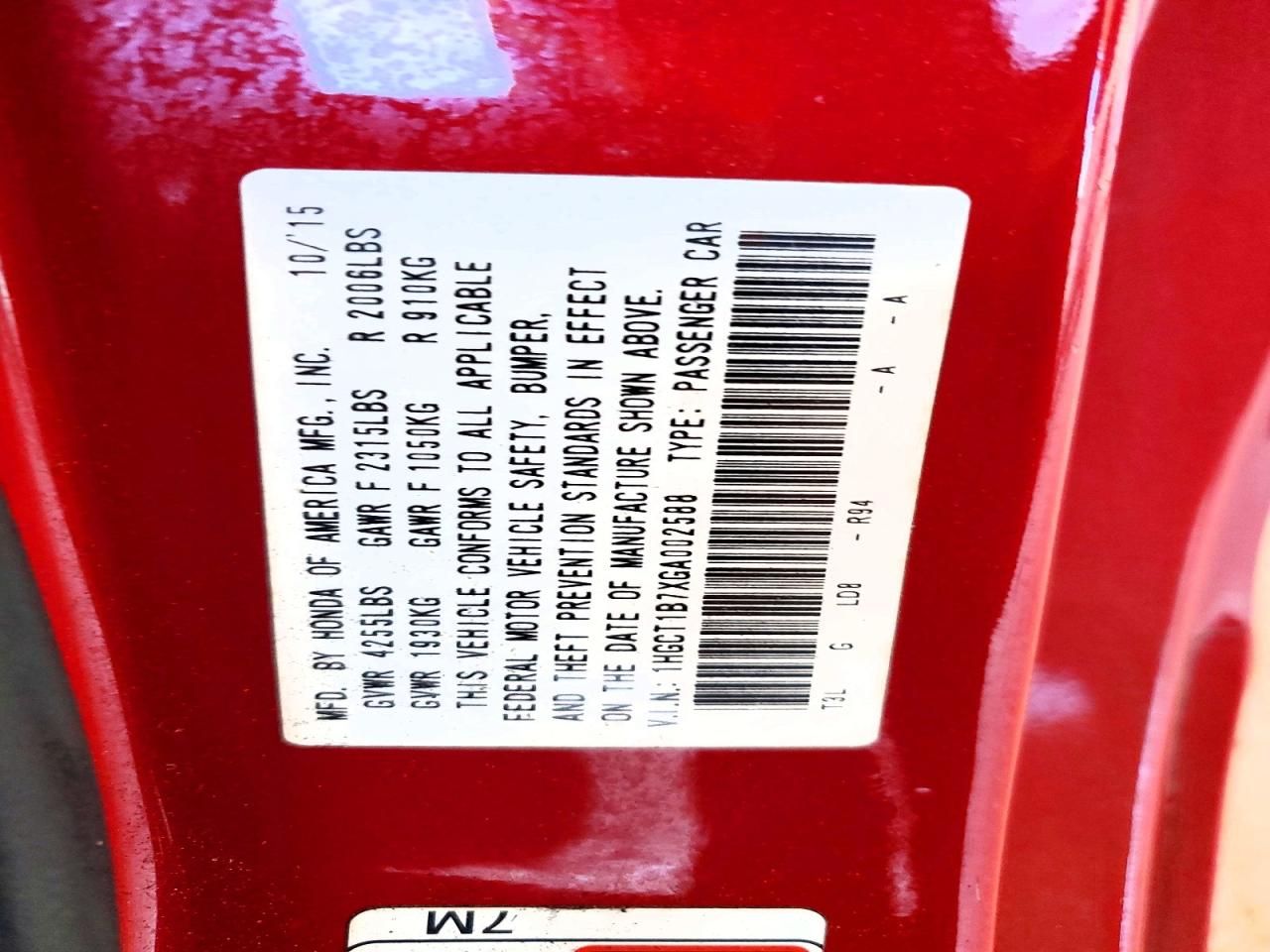 2016 Honda Accord ex