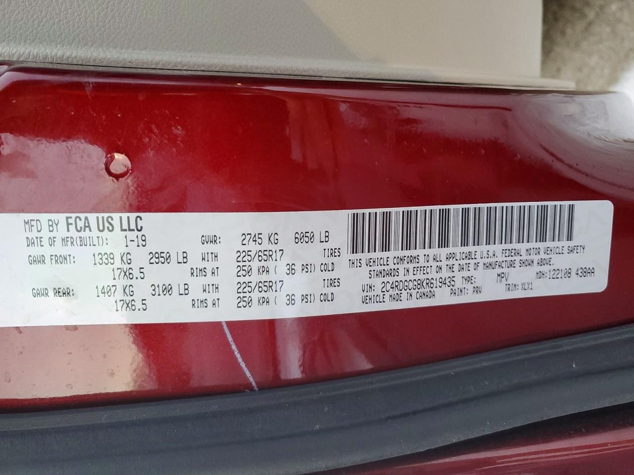 2019 Dodge Grand Caravan sxt