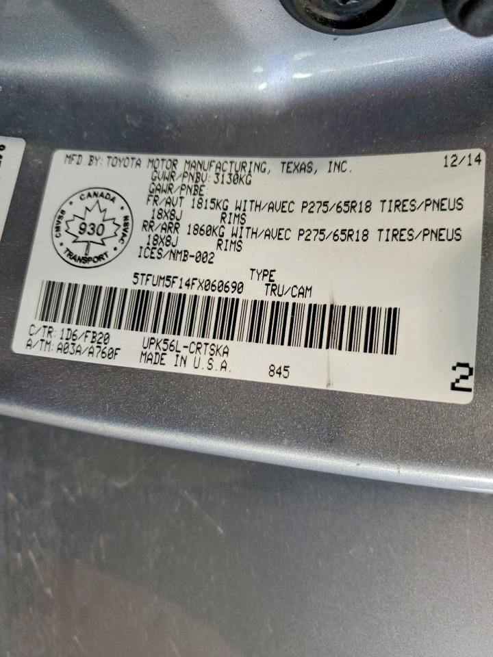 2015 Toyota Tundra Double cab sr