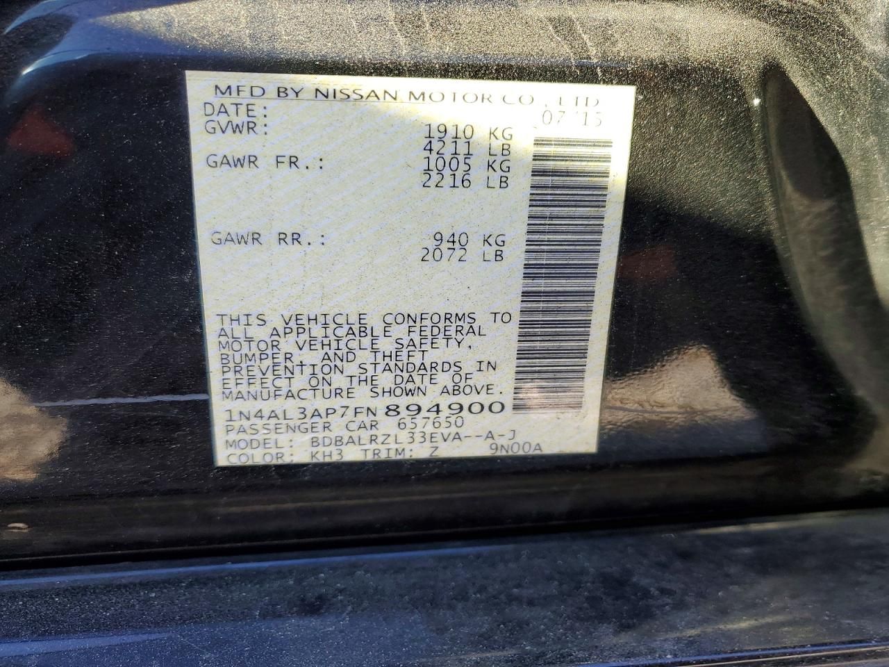 2015 Nissan Altima 2.5