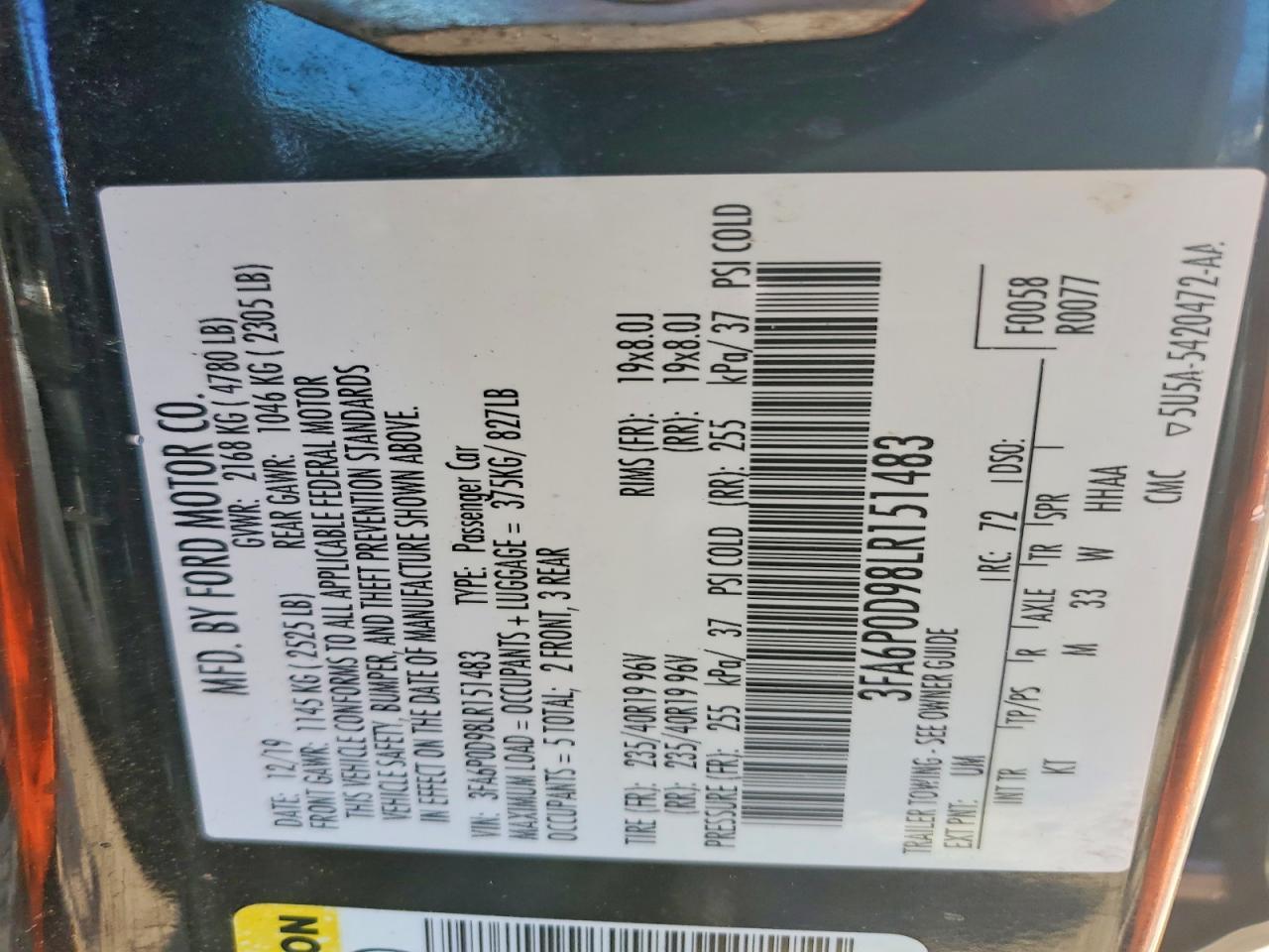 2020 Ford Fusion Titanium