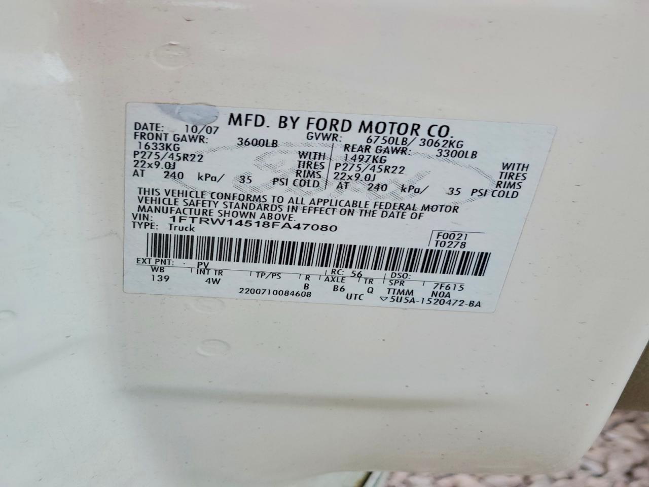 2008 Ford F150 Supercrew