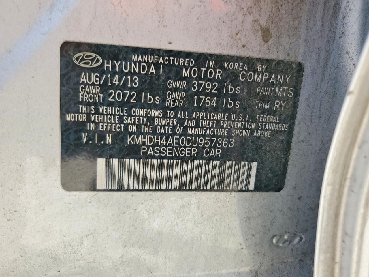 2013 Hyundai Elantra gls