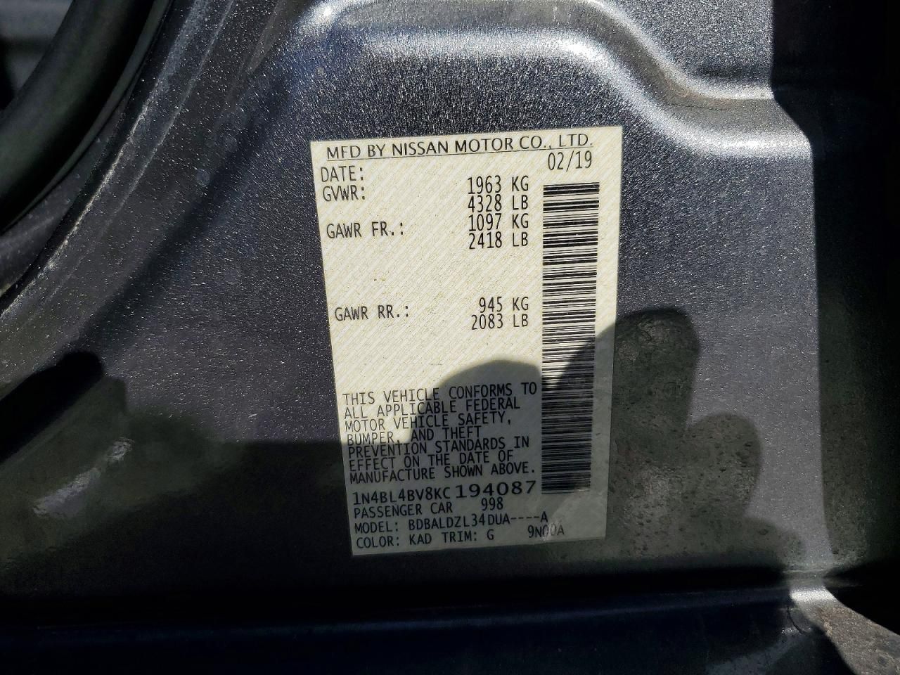 2019 Nissan Altima s