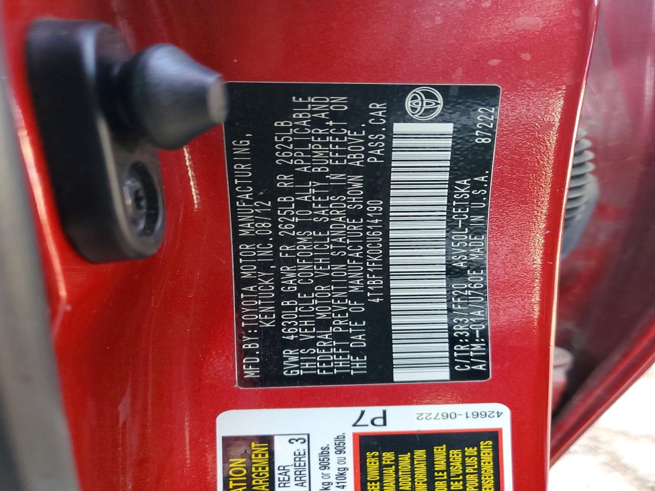2012 Toyota Camry Base