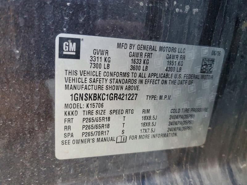 2016 Chevrolet Tahoe K1500 lt