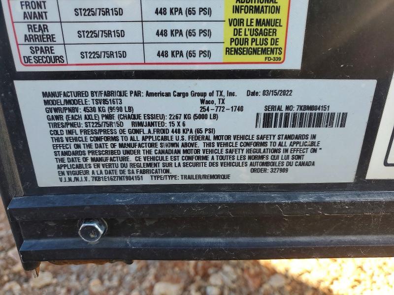2022 Haulmark TSV8516T3 Enclosed Cargo Trailer
