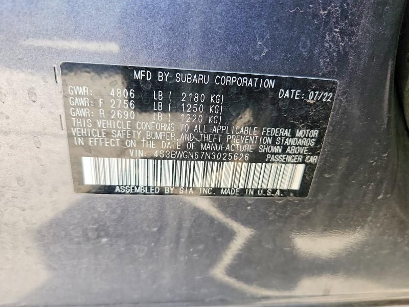 2022 Subaru Legacy Limited xt