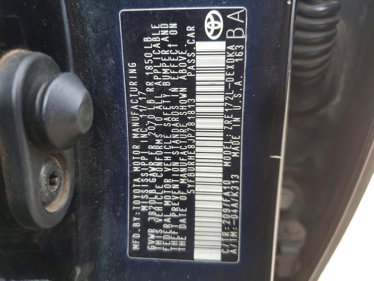 2018 Toyota Corolla l