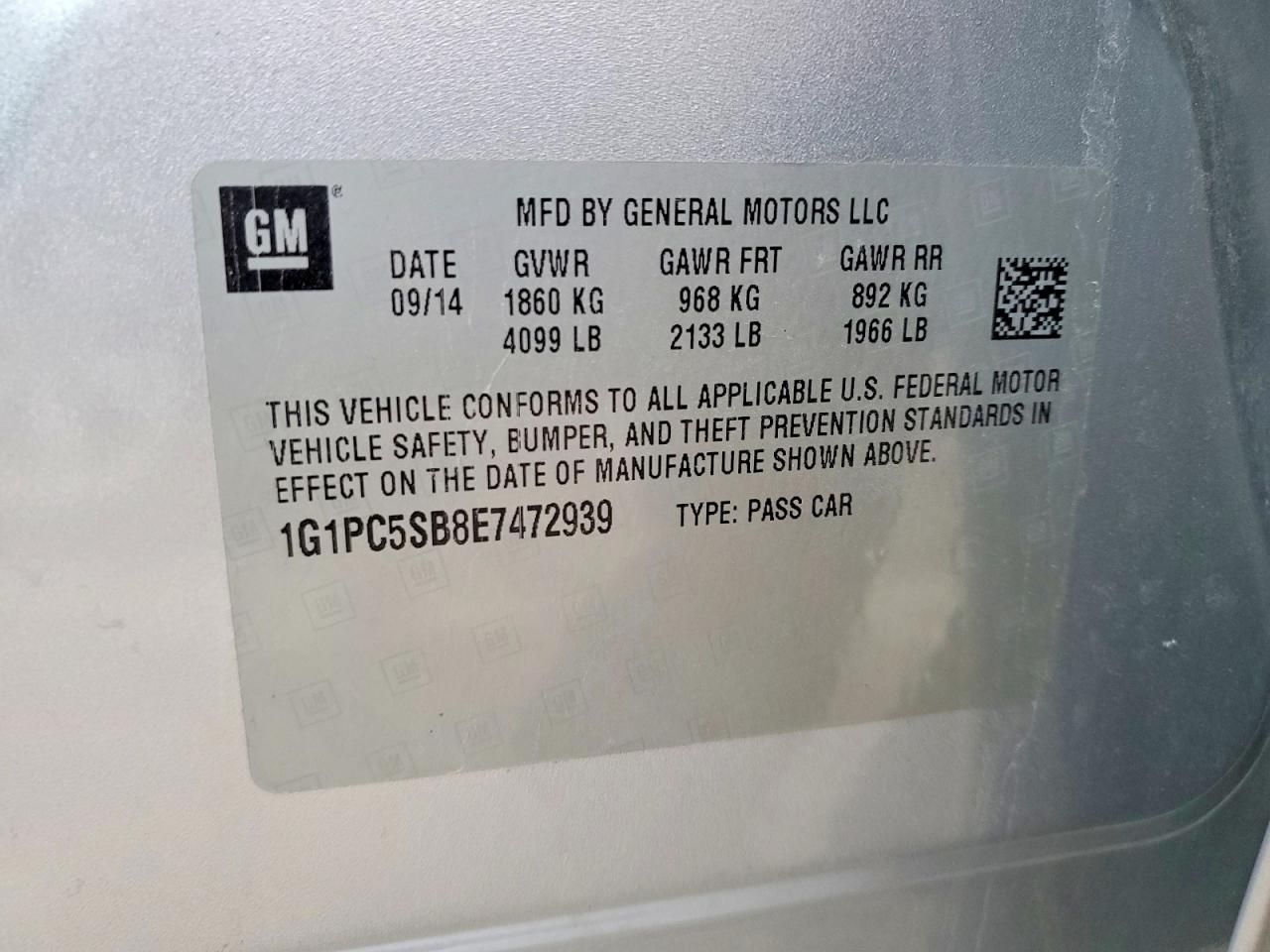 2014 Chevrolet Cruze lt