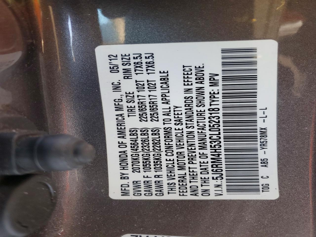 2012 Honda Cr-v ex