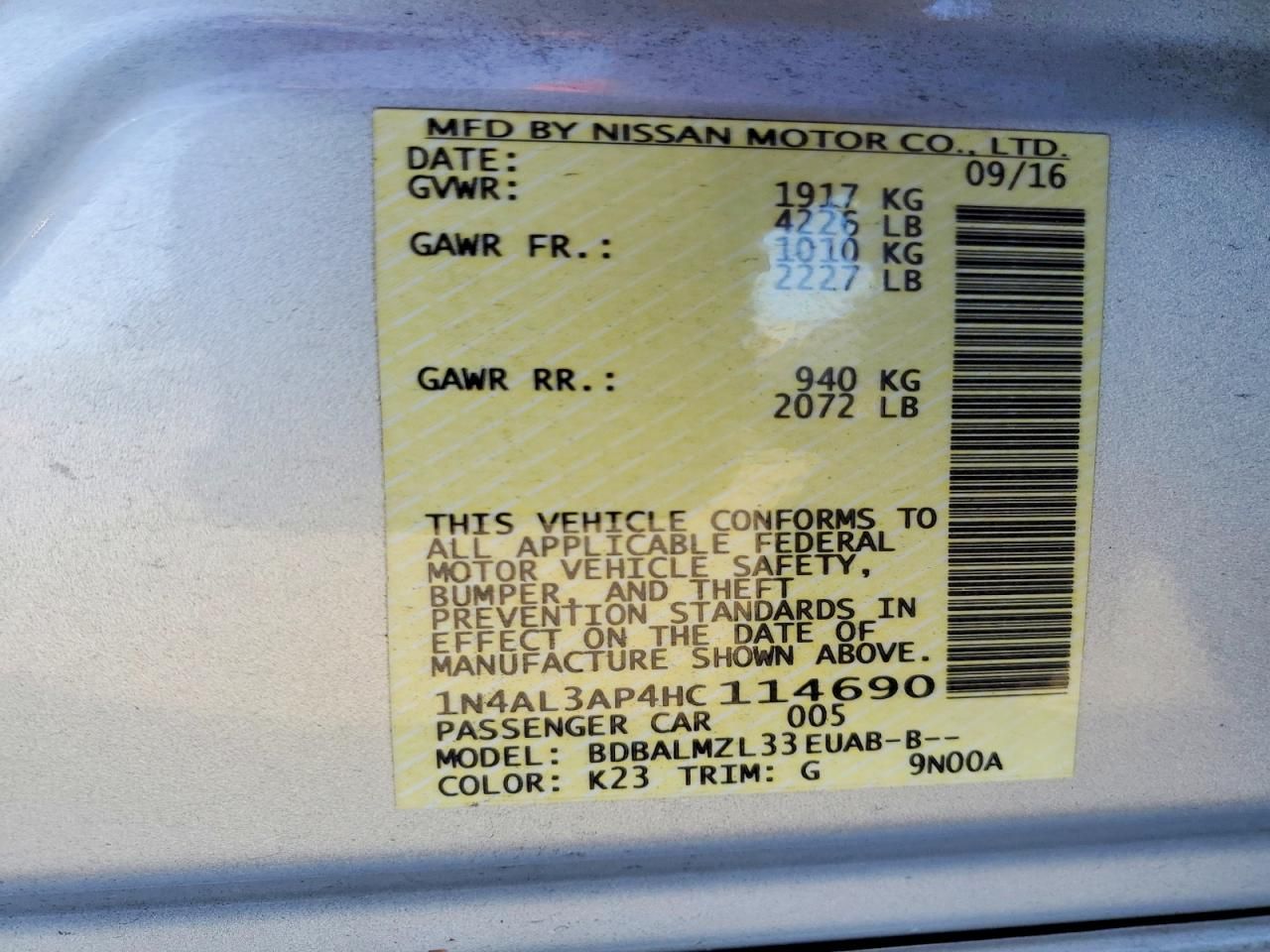 2017 Nissan Altima 2.5