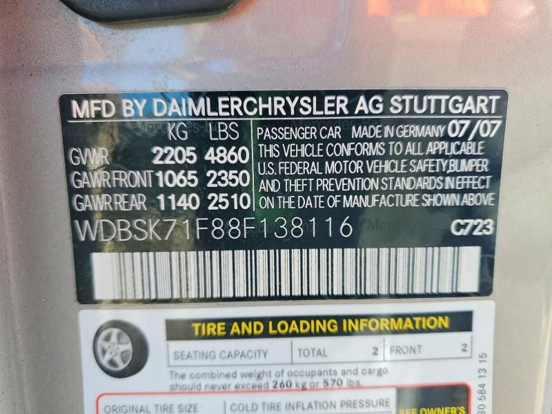 2008 Mercedes-Benz Sl 550