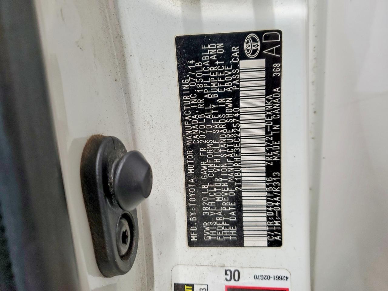 2014 Toyota Corolla l