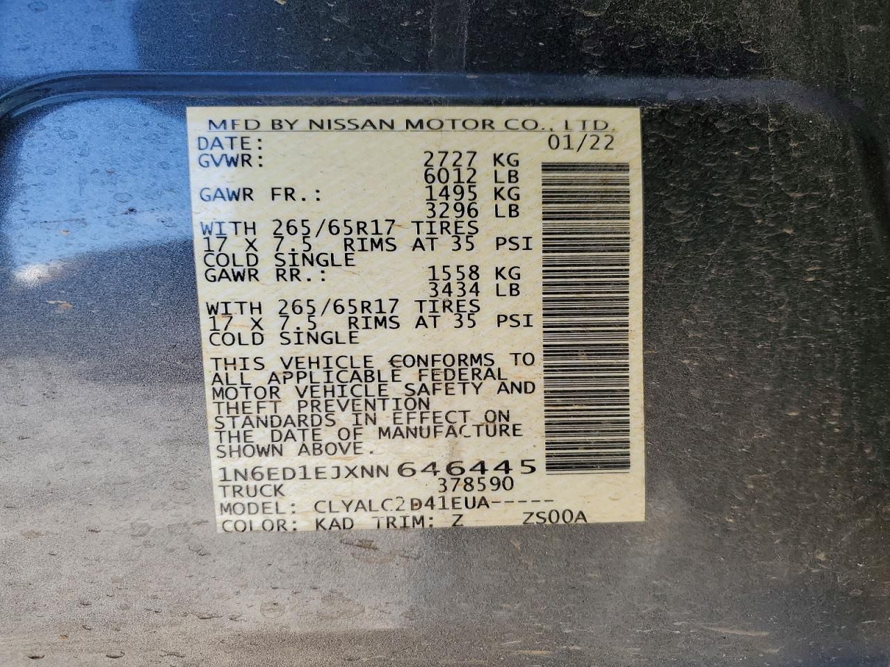 2022 Nissan Frontier s