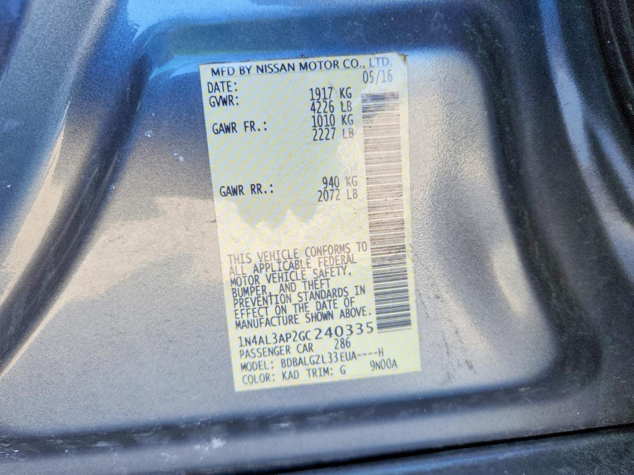 2016 Nissan Altima 2.5