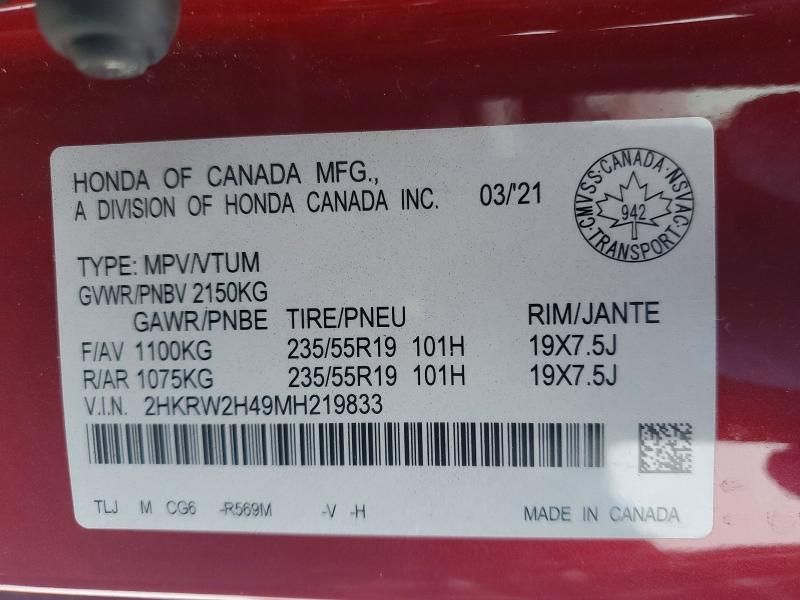 2021 Honda Cr-v Sport