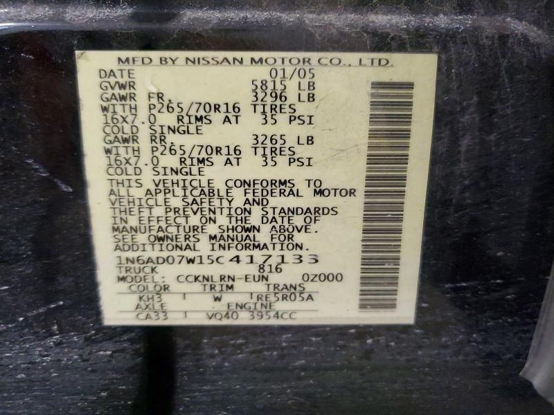 2005 Nissan Frontier Crew cab le