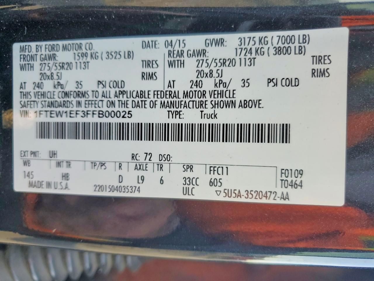 2015 Ford F150 Supercrew