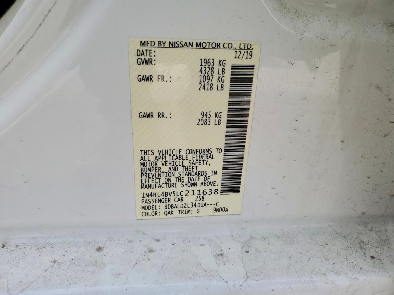 2020 Nissan Altima s