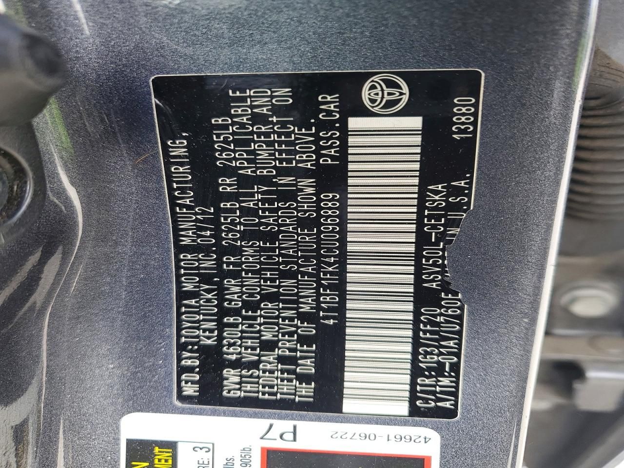 2012 Toyota Camry Base