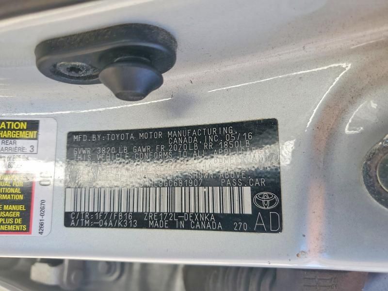 2016 Toyota Corolla l