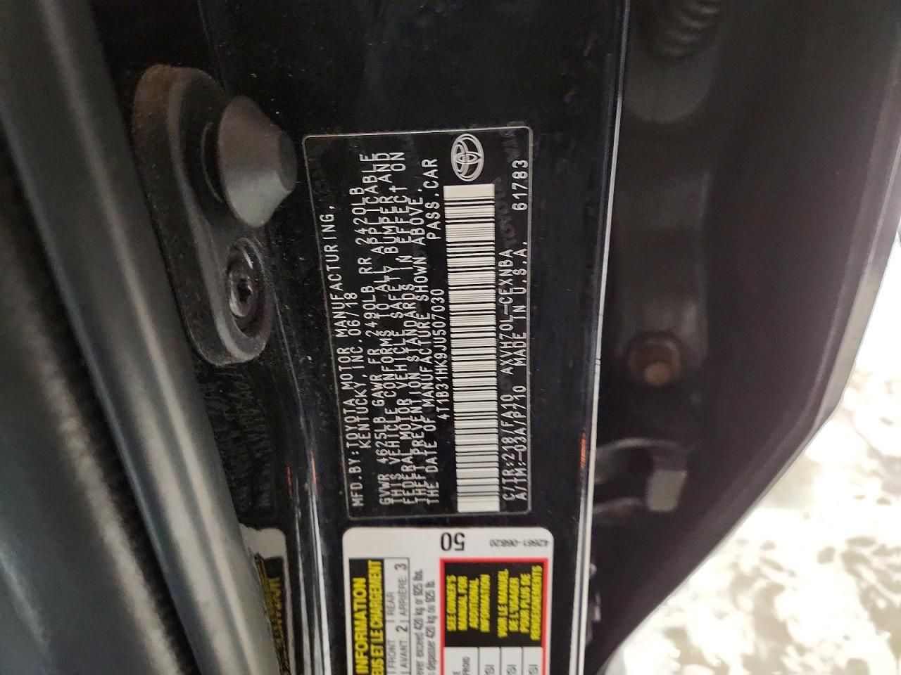 2018 Toyota Camry le