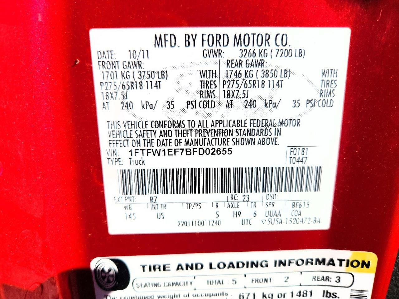 2011 Ford F150 Supercrew