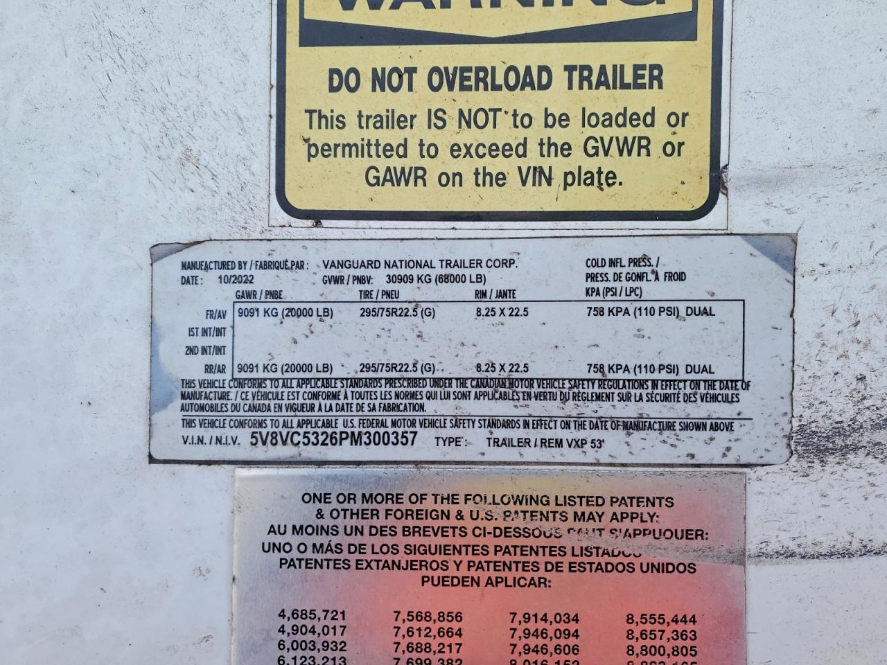2023 Vanguard Trailer 2023 Vanguard DRY Van Trailer