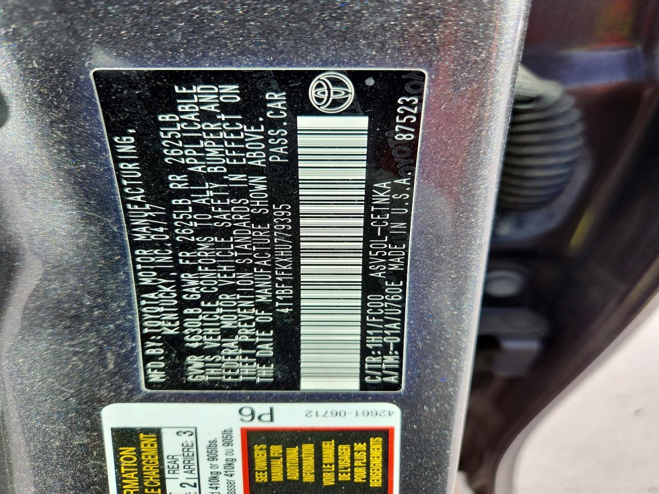 2017 Toyota Camry le