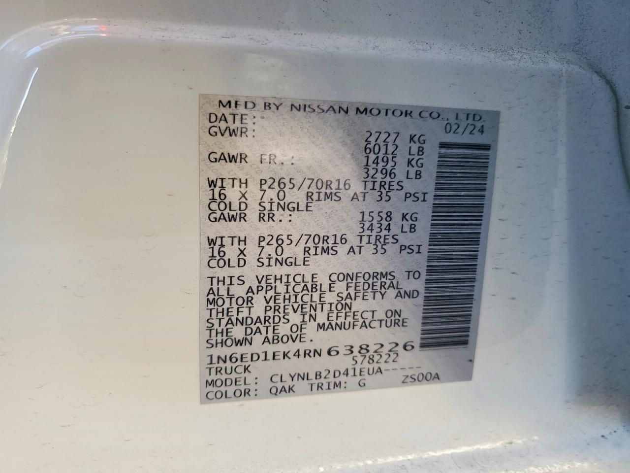 2024 Nissan Frontier s