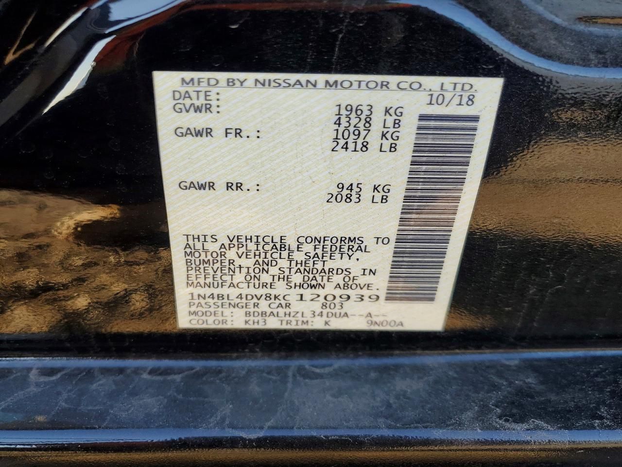 2019 Nissan Altima sv