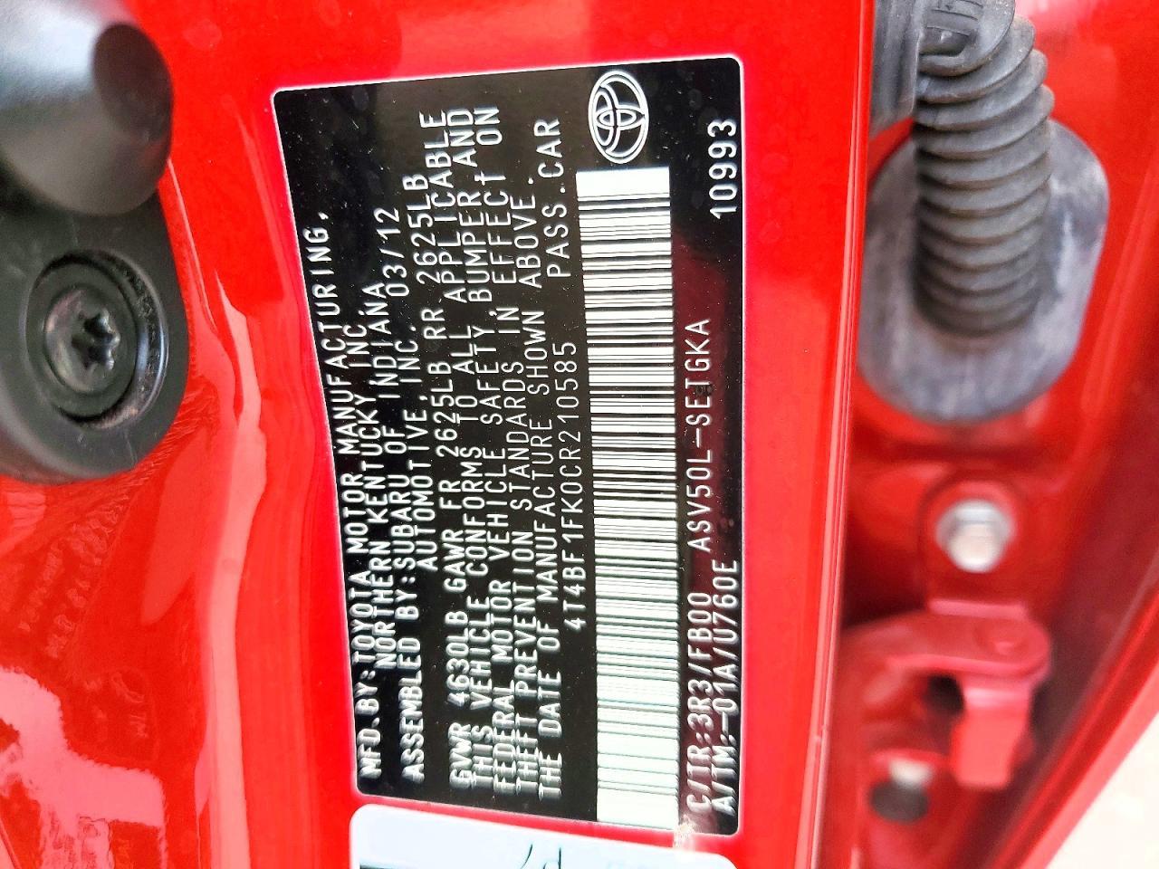 2012 Toyota Camry xle