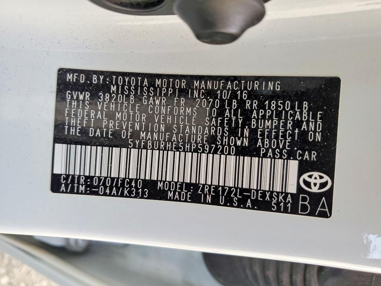 2017 Toyota Corolla l